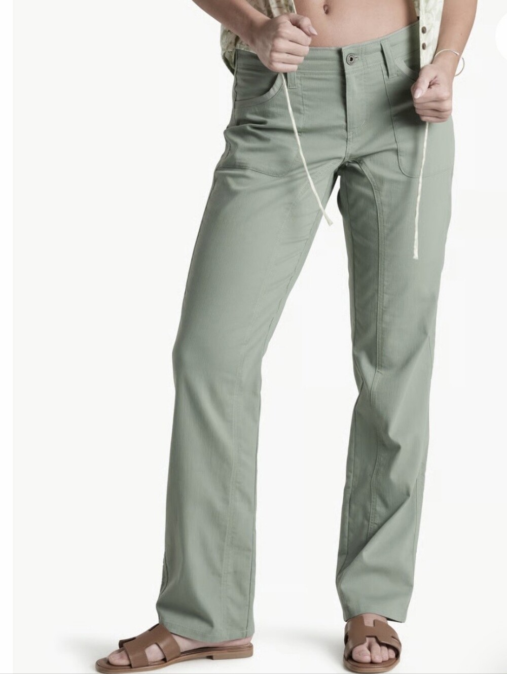 Kuhl Cabo Pant Slate Green Women's 6 Outdoor Hiking Casual Straight Leg